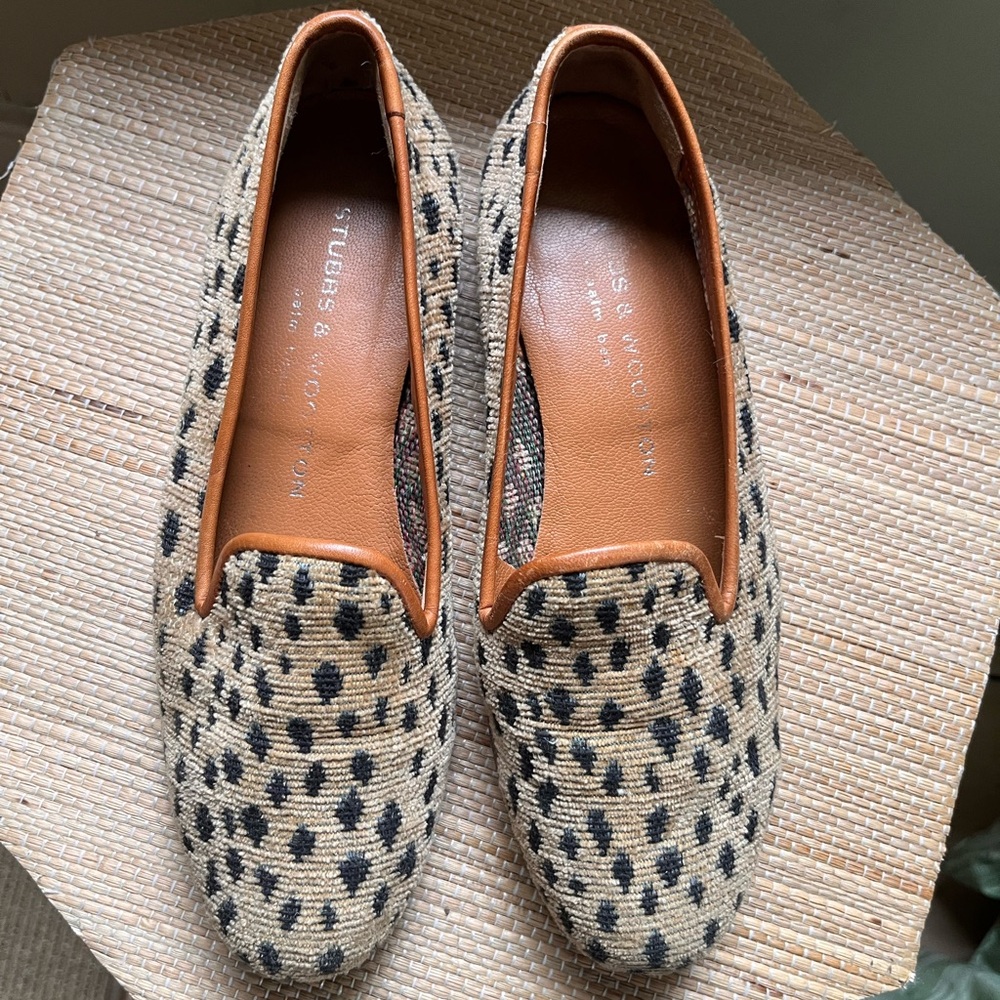 STUBBS & WOOTTON Needlepoint Tapestry Embroidered Kilim Loafers Shoes 5.5